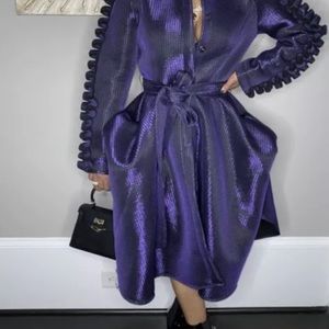 Balmain Style Purple Jacket Coat Dress